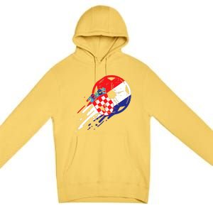 Croatia Flag Croatian Soccer Football Fan Premium Pullover Hoodie