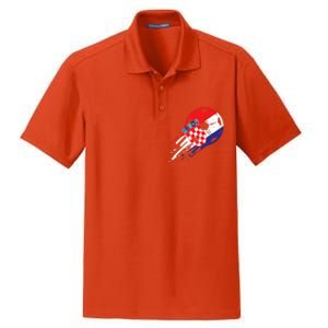 Croatia Flag Croatian Soccer Football Fan Dry Zone Grid Polo