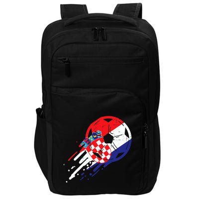 Croatia Flag Croatian Soccer Football Fan Impact Tech Backpack