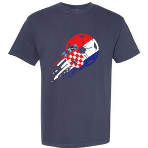 Croatia Flag Croatian Soccer Football Fan Garment-Dyed Heavyweight T-Shirt