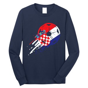 Croatia Flag Croatian Soccer Football Fan Long Sleeve Shirt