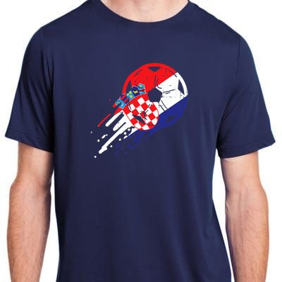 Croatia Flag Croatian Soccer Football Fan Adult ChromaSoft Performance T-Shirt