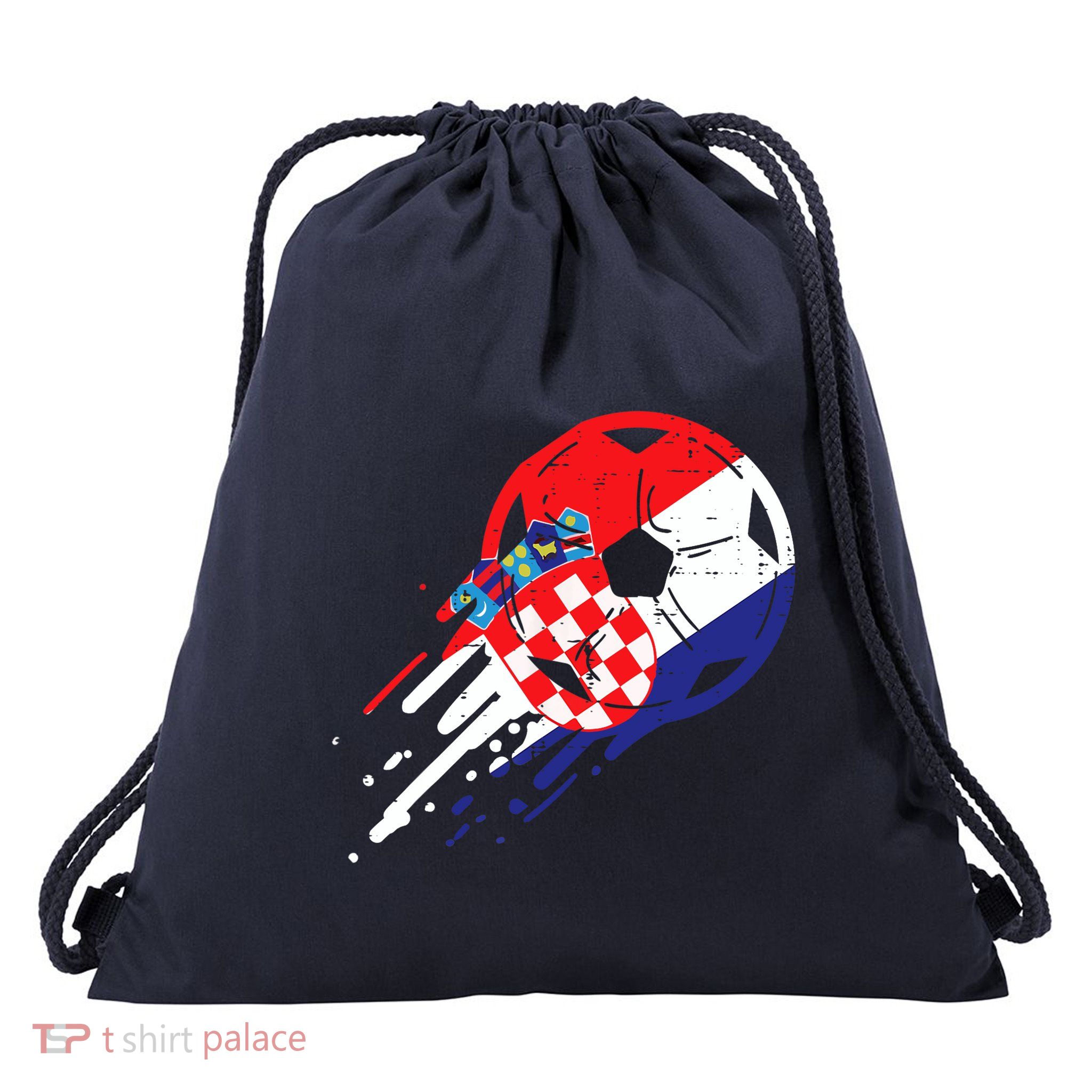 Croatia Flag Croatian Soccer Football Fan Drawstring Bag