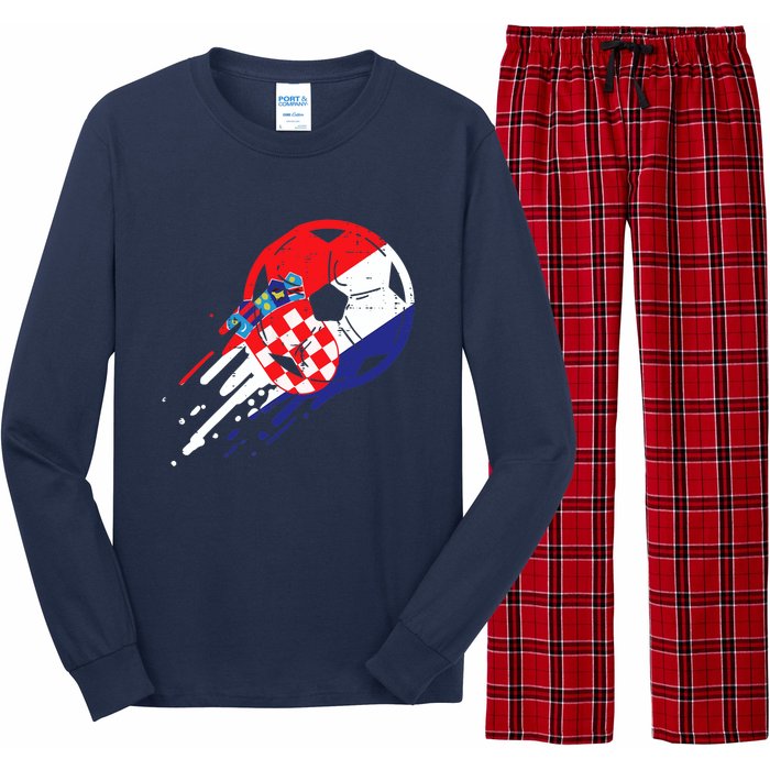 Croatia Flag Croatian Soccer Football Fan Long Sleeve Pajama Set