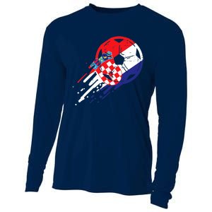 Croatia Flag Croatian Soccer Football Fan Cooling Performance Long Sleeve Crew