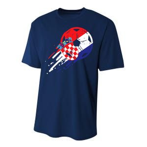 Croatia Flag Croatian Soccer Football Fan Performance Sprint T-Shirt