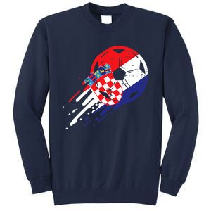 Croatia Flag Croatian Soccer Football Fan Tall Sweatshirt