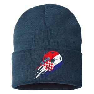 Croatia Flag Croatian Soccer Football Fan Sustainable Knit Beanie