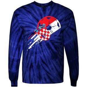 Croatia Flag Croatian Soccer Football Fan Tie-Dye Long Sleeve Shirt