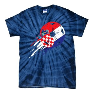 Croatia Flag Croatian Soccer Football Fan Tie-Dye T-Shirt