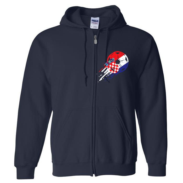 Croatia Flag Croatian Soccer Football Fan Full Zip Hoodie