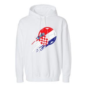 Croatia Flag Croatian Soccer Football Fan Garment-Dyed Fleece Hoodie