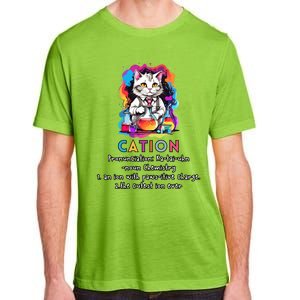 Cation Funny Chemistry Humor Science Teacher Cat Pun Gift Adult ChromaSoft Performance T-Shirt