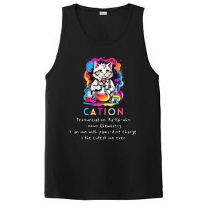 Cation Funny Chemistry Humor Science Teacher Cat Pun Gift PosiCharge Competitor Tank