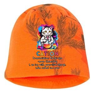 Cation Funny Chemistry Humor Science Teacher Cat Pun Gift Kati - Camo Knit Beanie