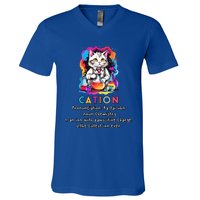 Cation Funny Chemistry Humor Science Teacher Cat Pun Gift V-Neck T-Shirt