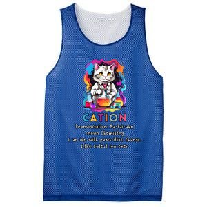 Cation Funny Chemistry Humor Science Teacher Cat Pun Gift Mesh Reversible Basketball Jersey Tank