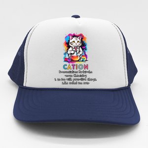 Cation Funny Chemistry Humor Science Teacher Cat Pun Gift Trucker Hat