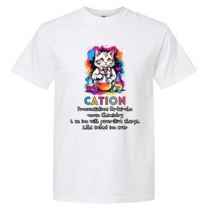 Cation Funny Chemistry Humor Science Teacher Cat Pun Gift Garment-Dyed Heavyweight T-Shirt