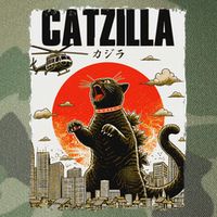 Catzilla Funny Cat Lover Kitten Catzilla Cat Japanese Art Legacy Tie Dye Trucker Hat