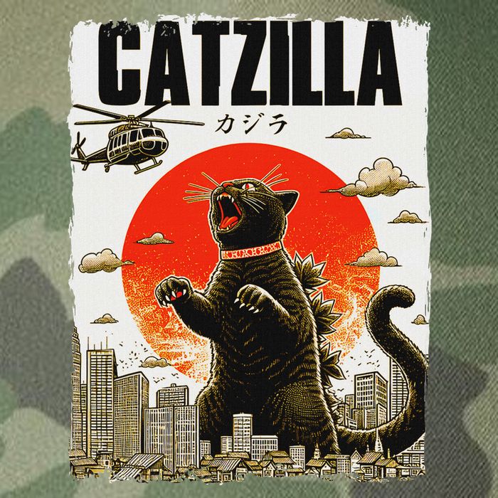 Catzilla Funny Cat Lover Kitten Catzilla Cat Japanese Art Legacy Tie Dye Trucker Hat