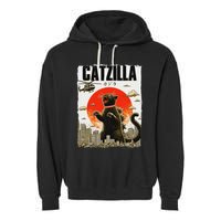 Catzilla Funny Cat Lover Kitten Catzilla Cat Japanese Art Garment-Dyed Fleece Hoodie
