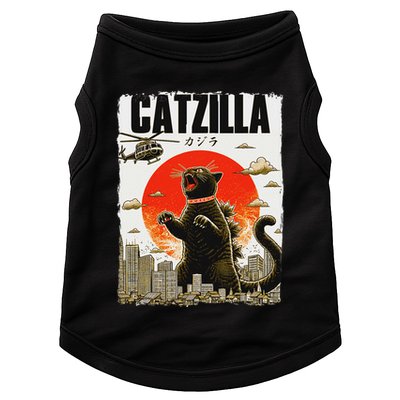 Catzilla Funny Cat Lover Kitten Catzilla Cat Japanese Art Doggie Tank