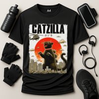 Catzilla Funny Cat Lover Kitten Catzilla Cat Japanese Art Performance Shirt
