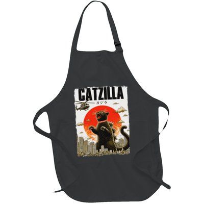 Catzilla Funny Cat Lover Kitten Catzilla Cat Japanese Art Apron