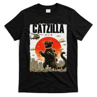 Catzilla Funny Cat Lover Kitten Catzilla Cat Japanese Art T-Shirt