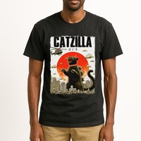 Catzilla Funny Cat Lover Kitten Catzilla Cat Japanese Art Tall T-Shirt