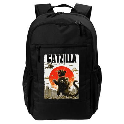 Catzilla Funny Cat Lover Kitten Catzilla Cat Japanese Art Backpack