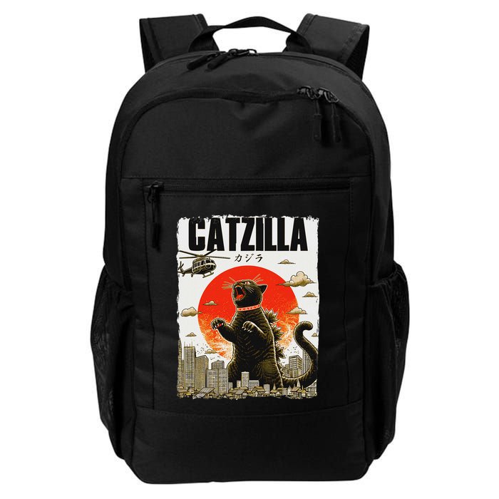 Catzilla Funny Cat Lover Kitten Catzilla Cat Japanese Art Backpack