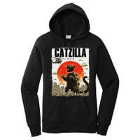 Catzilla Funny Cat Lover Kitten Catzilla Cat Japanese Art Women's Pullover Hoodie
