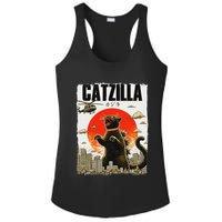 Catzilla Funny Cat Lover Kitten Catzilla Cat Japanese Art Ladies PosiCharge Competitor Racerback Tank