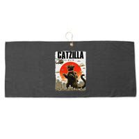 Catzilla Funny Cat Lover Kitten Catzilla Cat Japanese Art Large Microfiber Waffle Golf Towel