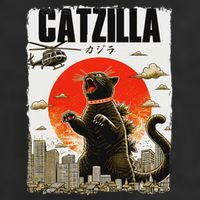 Catzilla Funny Cat Lover Kitten Catzilla Cat Japanese Art 25L Jumbo Tote