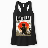 Catzilla Funny Cat Lover Kitten Catzilla Cat Japanese Art Womens Tank Top