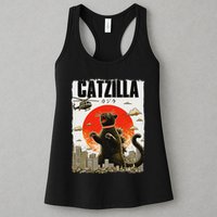 Catzilla Funny Cat Lover Kitten Catzilla Cat Japanese Art Womens Tank Top