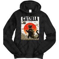 Catzilla Funny Cat Lover Kitten Catzilla Cat Japanese Art Tie Dye Hoodie