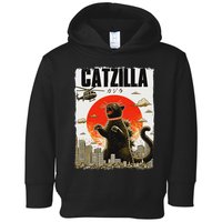 Catzilla Funny Cat Lover Kitten Catzilla Cat Japanese Art Toddler Hoodie