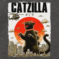 Catzilla Funny Cat Lover Kitten Catzilla Cat Japanese Art Vector Backpack