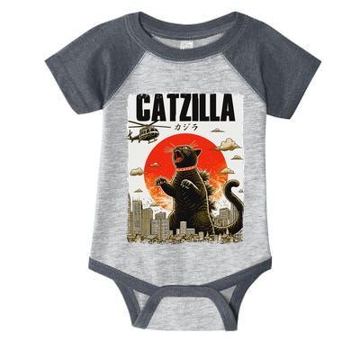 Catzilla Funny Cat Lover Kitten Catzilla Cat Japanese Art Infant Baby Jersey Bodysuit
