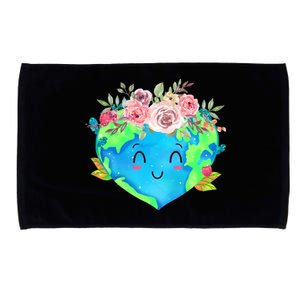 Cute Flowers Crown Planet Spring Nature Peace Earth Day Cute Gift Microfiber Hand Towel