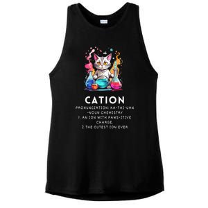 Cation Funny Chemistry Humor Science Teacher Cat Pun Meaningful Gift Ladies PosiCharge Tri-Blend Wicking Tank