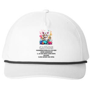 Cation Funny Chemistry Humor Science Teacher Cat Pun Meaningful Gift Snapback Five-Panel Rope Hat