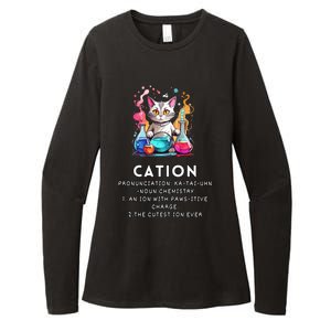 Cation Funny Chemistry Humor Science Teacher Cat Pun Meaningful Gift Womens CVC Long Sleeve Shirt