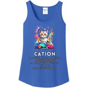 Cation Funny Chemistry Humor Science Teacher Cat Pun Meaningful Gift Ladies Essential Tank