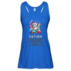 Cation Funny Chemistry Humor Science Teacher Cat Pun Meaningful Gift Ladies Essential Flowy Tank