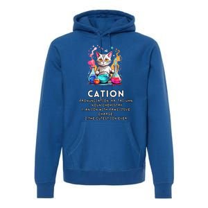 Cation Funny Chemistry Humor Science Teacher Cat Pun Meaningful Gift Premium Hoodie